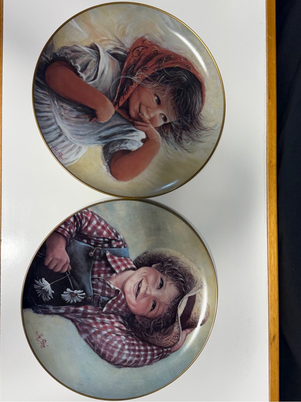 Vintage 1982/1983 American Legacy Su Etem Collector Plates Wendy & Jake Set